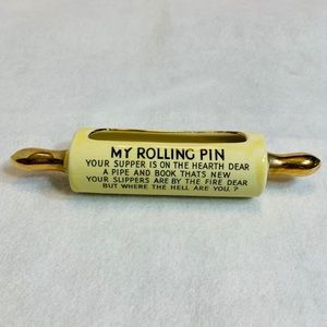 Ceramic Rolling Pin Recipe or Business Card Holder